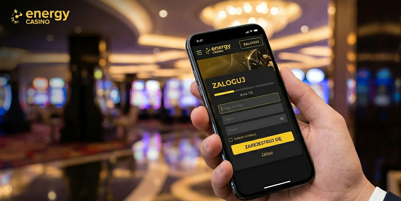 Formularz logowania w Energy Casino na telefonie